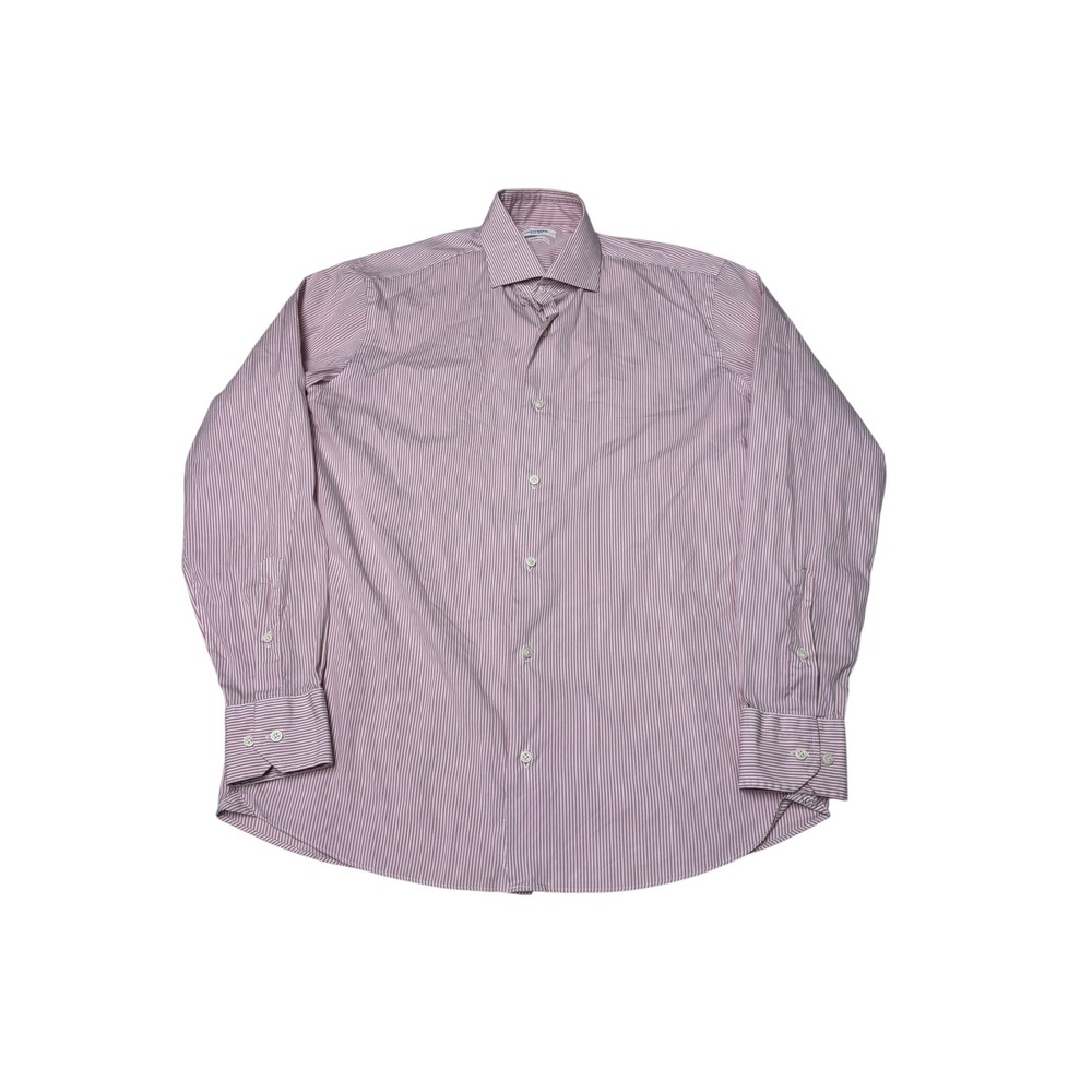 Gutteridge Dal 1878 Mens Pink White Striped Stretch Dress Shirt Size 16 41